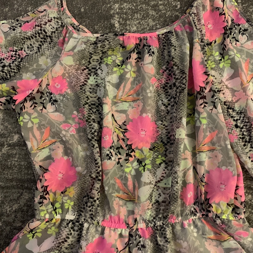 Aqua Cold Shoulder Long Sleeve Romper